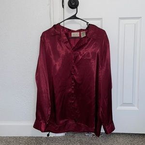 Vintage Kathie Lee Collection Silky Button Up Top